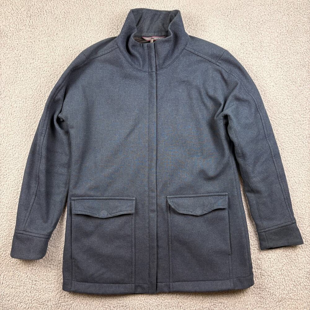 Stio Jacket Mens Medium Blue Wool Blend Field Coat Outdoor Utility Pockets Lined